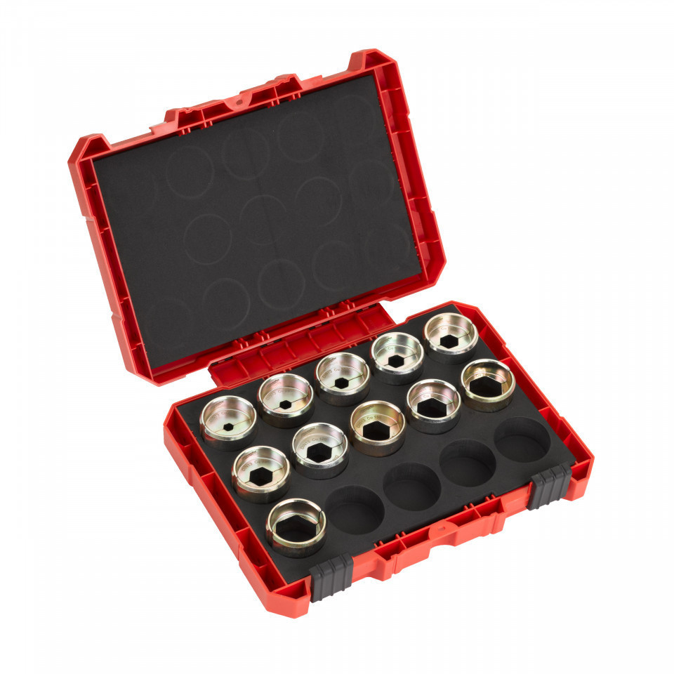 Set bacuri de sertizare Milwaukee DIN13 Cupru 16-300 mm, pentru cabluri armate, pachet 11 buc [ Setul include 11 bacuri de sertizare - 16, 25, 35, 50, 70, 95, 120, 150, 185, 240 & 300 mm² ]