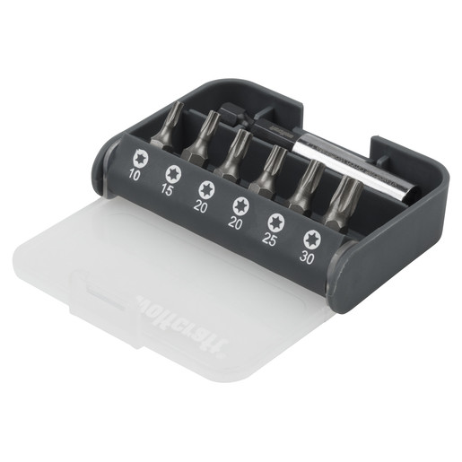 Set biti pentru insurubat Wolfcraft 1216000, profil Torx, prindere C6.3, lungime 25 mm, 7 piese