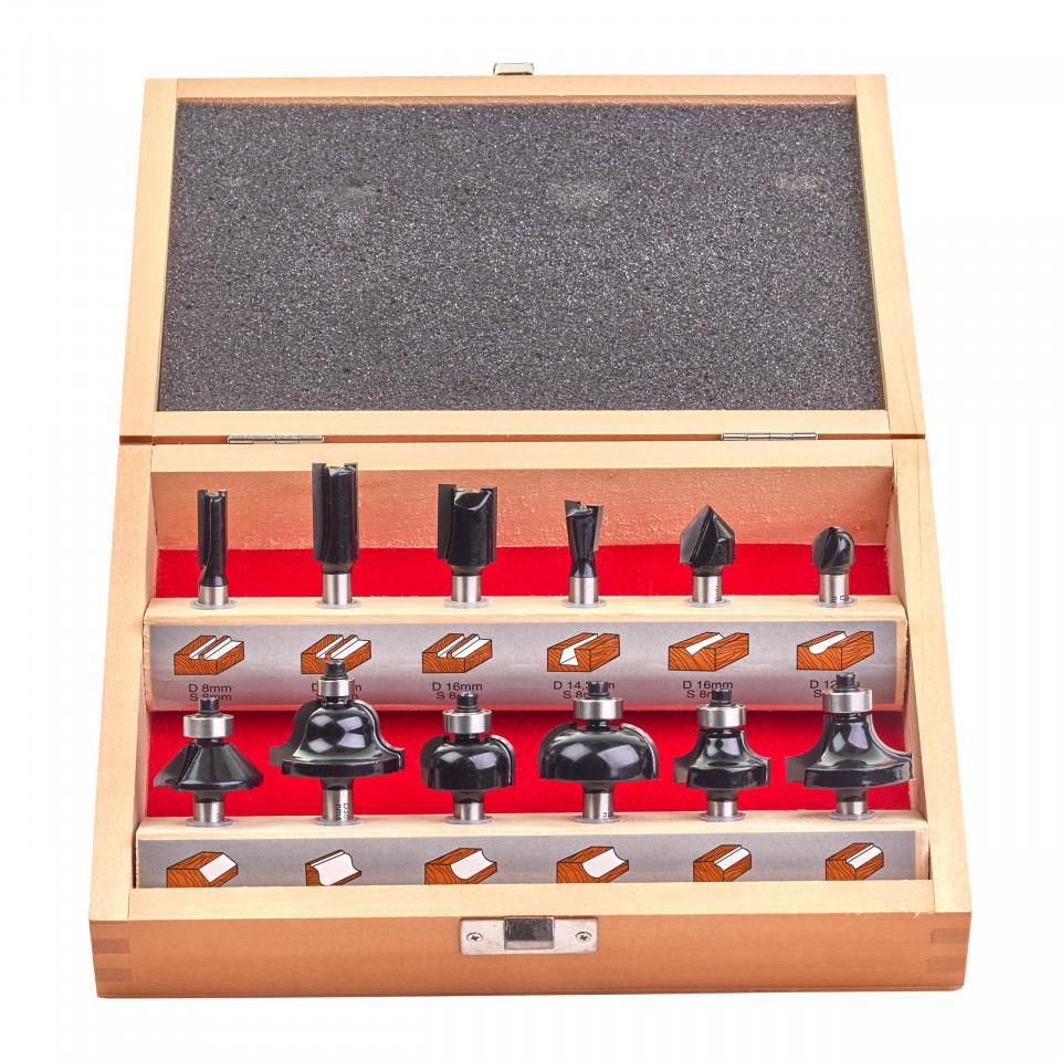 Set capete pentru frezare Milwaukee, 12 piese