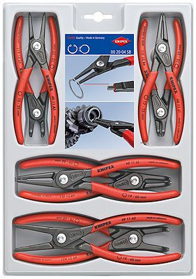Set Cleşti Knipex de precizie pentru inele siguranţă, 8 piese