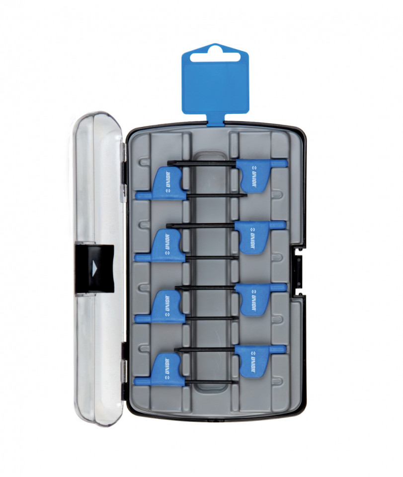 Set de 8 chei locas hexagonal cu profil TXP cu maner in cutie de plastic Unior TXP6-TXP20