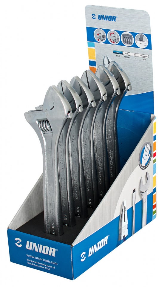 Set de chei reglabile in display de carton/6pcs