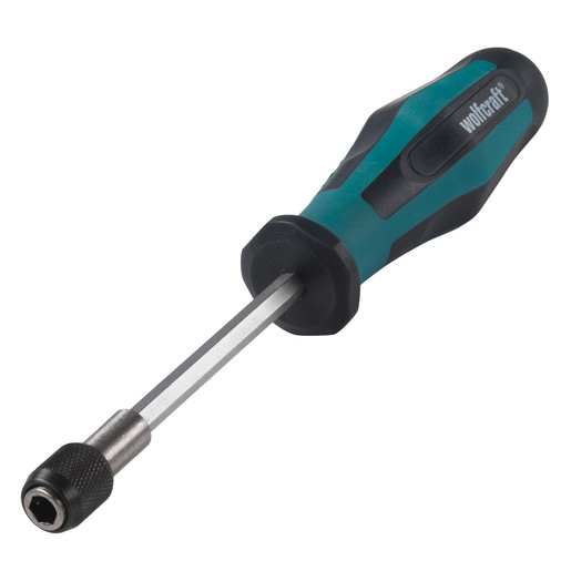 Surubelnita de mana pentru biti (1/4") Wolfcraft 8725000, magnetic, maner ergonomic, bicomponent, lungime 197 mm