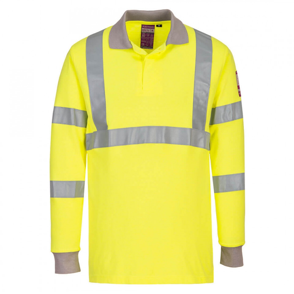 Tricou Polo cu Maneci Lungi HI VIS Antistatic si Ignifug FR77