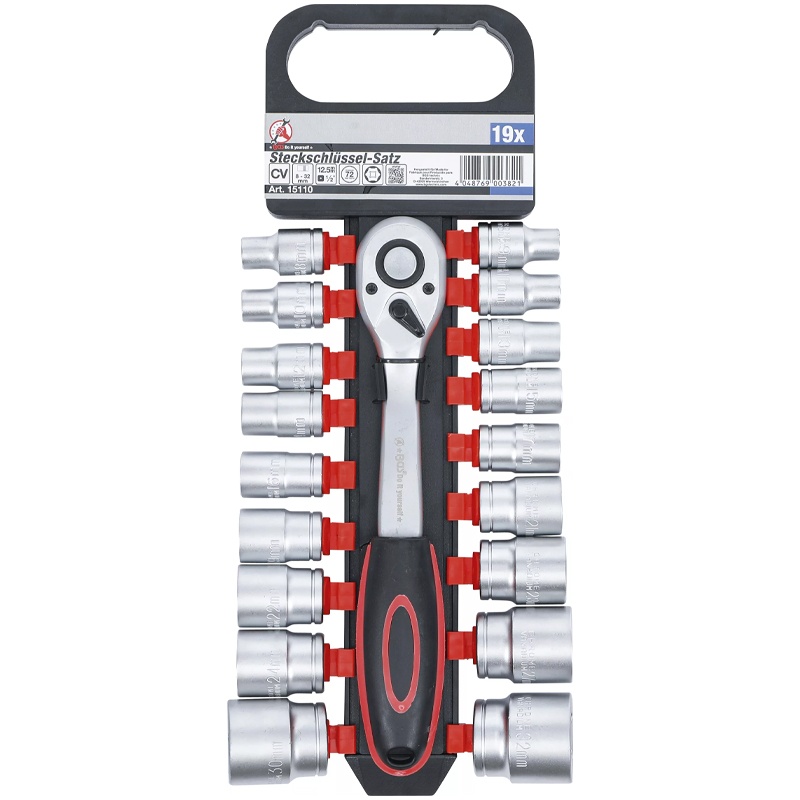Trusa 18 chei tubulare + cheie cu clichet 1/2", 8 - 32 mm