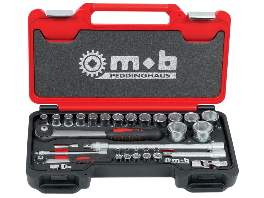 Trusa 33 scule MOB Fusion Box Mediu TCCT33P×1/4”-1/2” capete/accesorii mm - 405×225×60