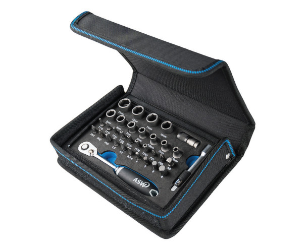 Trusa 34 piese ASW biti si accesorii, Hex 1/4"