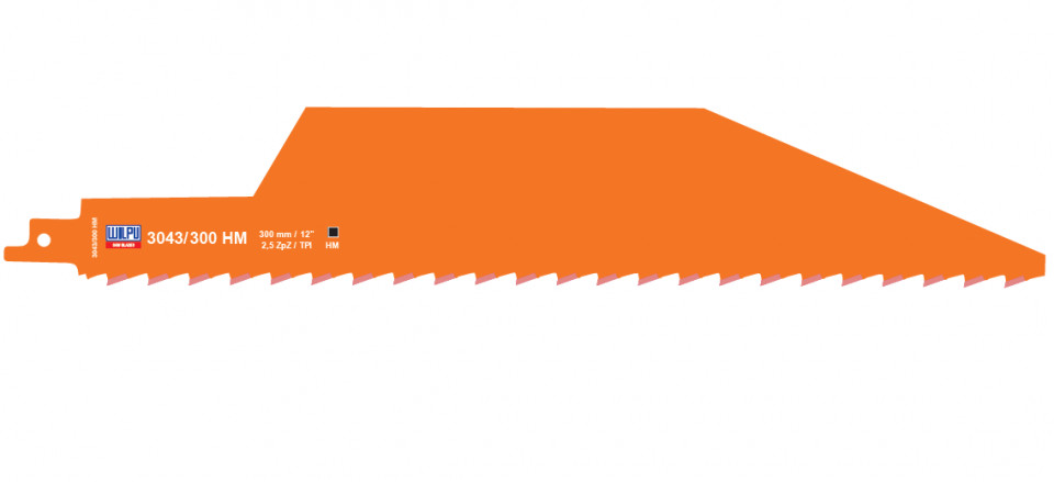 3043/300H HM Panza HM/T.C.T. pentru fierastrau sabie pentru materiale de constructii, DIM 300 x 50 x 1.2 mm