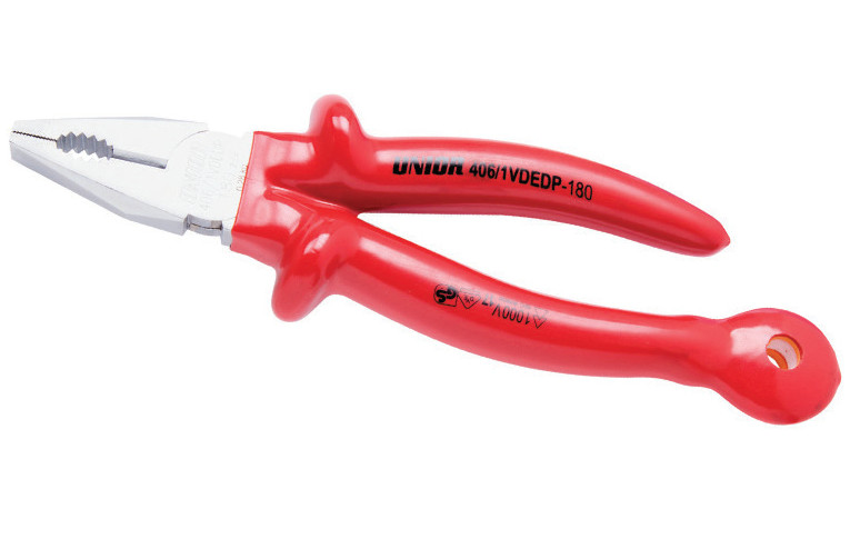 406/1VDEDP-H Cleste combinat izolat la 1000 V cu inel pentru carabiniera, L 180 mm - 626963