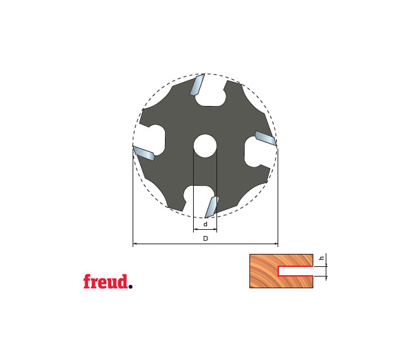 58- Freza uluc placata CMS pentru arbore Z=4, d 8, h 1.5, DIM 50.8 - 58-09908P