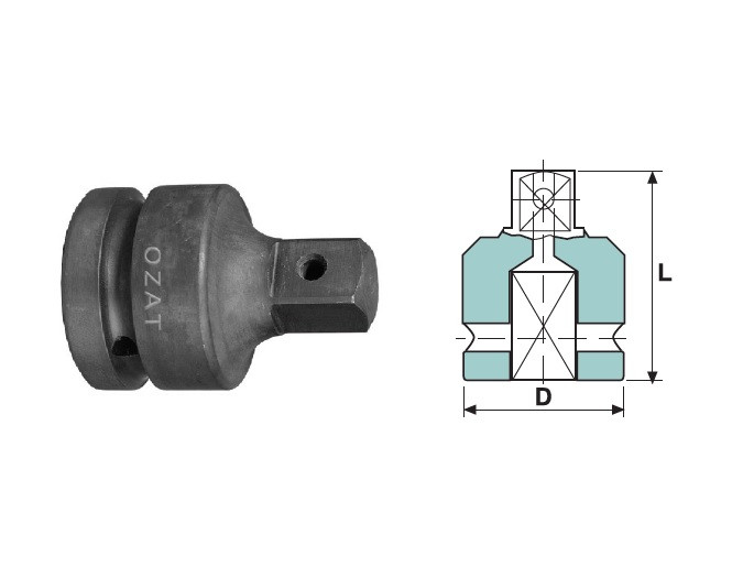 Adaptor OZAT de impact mama-tata 1/2" 1/2", L38mm