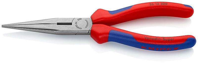 Clește semirotund KNIPEX, cu tăiș, mânere multicomponent - patent cu cioc angular