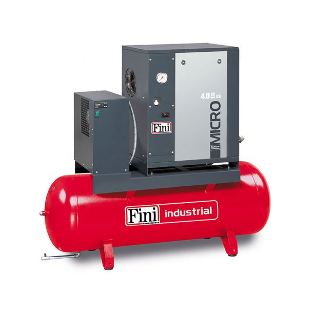 Compresor de aer cu surub Fini MICRO SE 4.0-10-200ES, 400 V, 200 l, 4 kW, 10 bar, 485 l/min, cu uscator