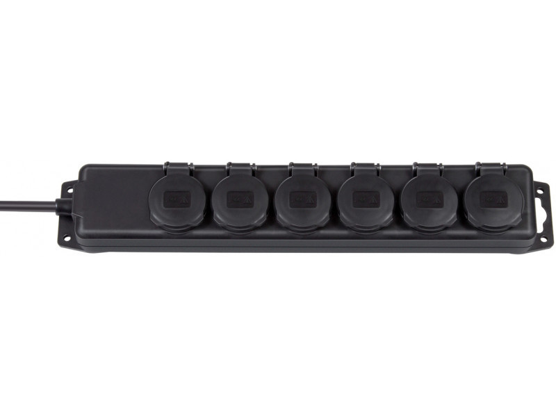 Distribuitor exterior 6 IP 44 2m H07RN-F 3G1,5 negru