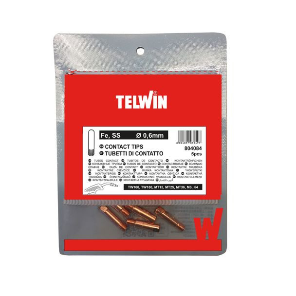 Duza de contact sarma de otel pentru sudura Mig-Mag diametru 0.6 mm Telwin 804084, 5 buc.