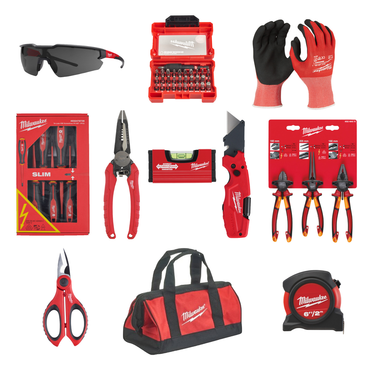 Kit scule de mana electricieni Milwaukee