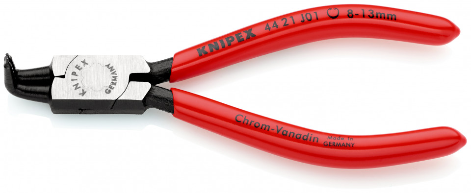 KNIPEX 44 21 J01 clește pentru inele de siguranță pentru inele interioare cu alezaje acoperite cu plastic vopsit negru 130 mm