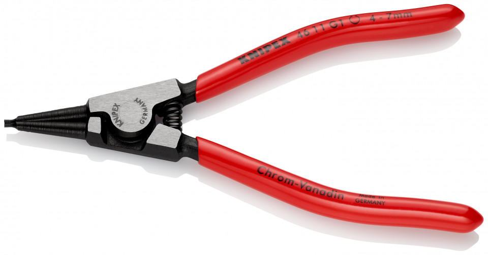 KNIPEX 46 11 G1 clește pentru inele de siguranță pentru inele de prindere pe axuri acoperite cu plastic vopsit negru 140 mm