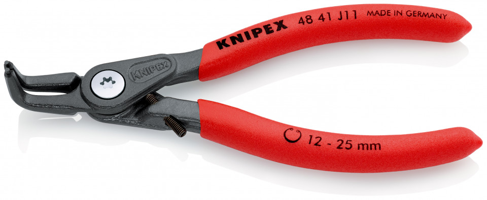 KNIPEX 48 41 J11 clește de precizie pentru inele de siguranță pentru inele interioare cu alezaje acoperit cu material plastic aderent bonderizat în culoarea gri 130 mm