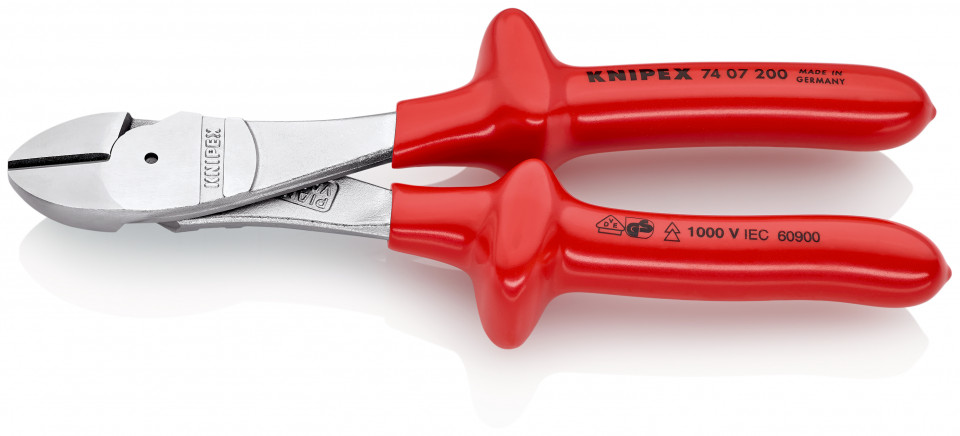 KNIPEX 74 07 200 Șfic de forță izolat prin imersie, testat de VDE cromat 200 mm
