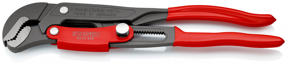 KNIPEX 83 61 010 Clește pentru țevi cu fălci încovoiate cu reglare rapidă acoperite cu plastic vopsit electrostatic gri 330 mm