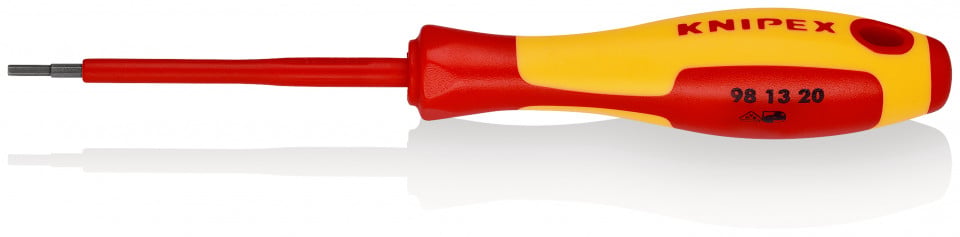 KNIPEX 98 13 20 șurubelniță pentru șuruburi cu contur interior hexagonal mâner izolator multicomponent, testat de VDE brunat 175 mm