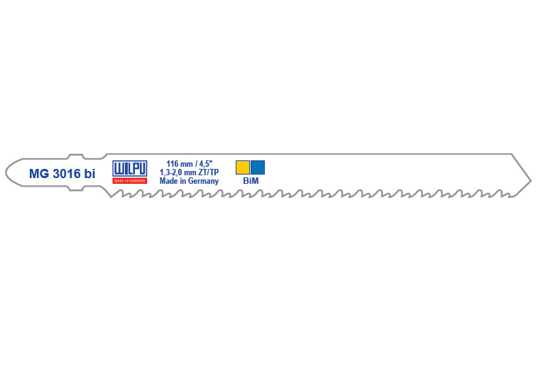 MG 3016 BI Panza Bi-Metal pentru fierastrau vertical, prindere T, pentru lemn cu cuie / 5 bucati, DIM 116 x 9.8 x 1.0 mm