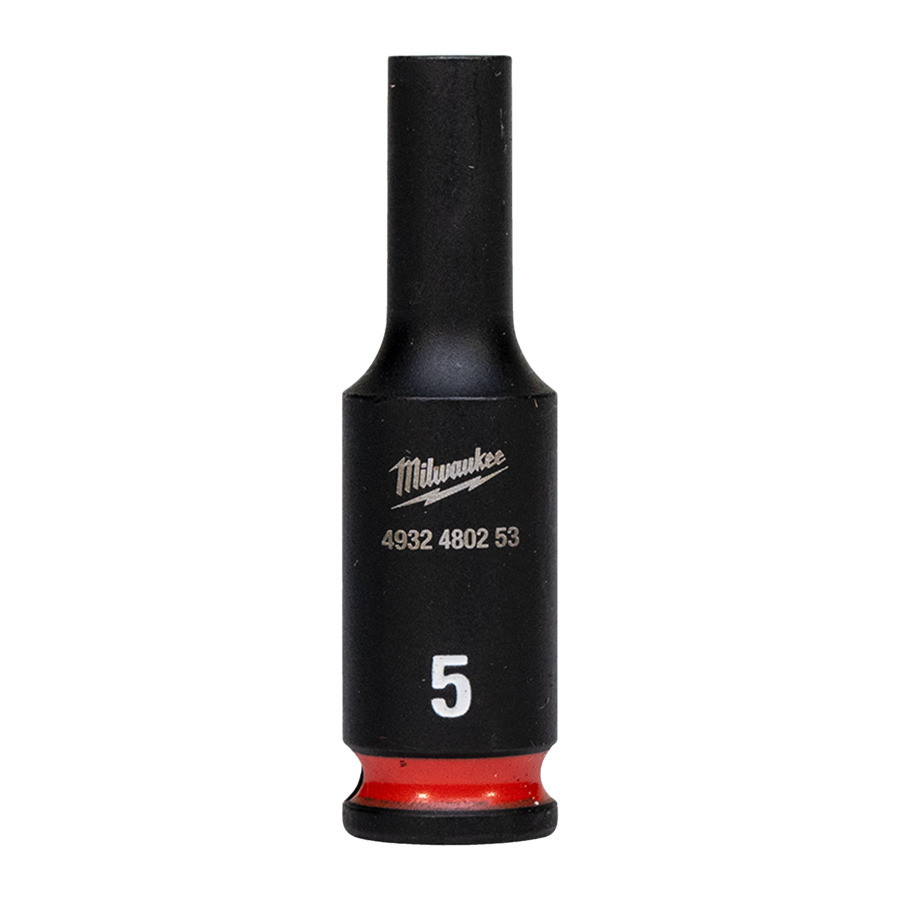 MILWAUKEE, CHEI TUBULARE DE IMPACT SHOCKWAVE™ IMPACT DUTY, 5 MM 1/4" IMPACT SOCKET DEEP - 1 PC