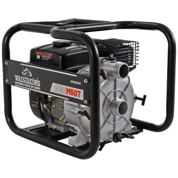 Motopompa 2" pentru apa murdara Wasserkonig WSKM50T, maxim 30 m³/ora , inaltime refulare max 30 m, motor euro V, benzina, putere 7 CP