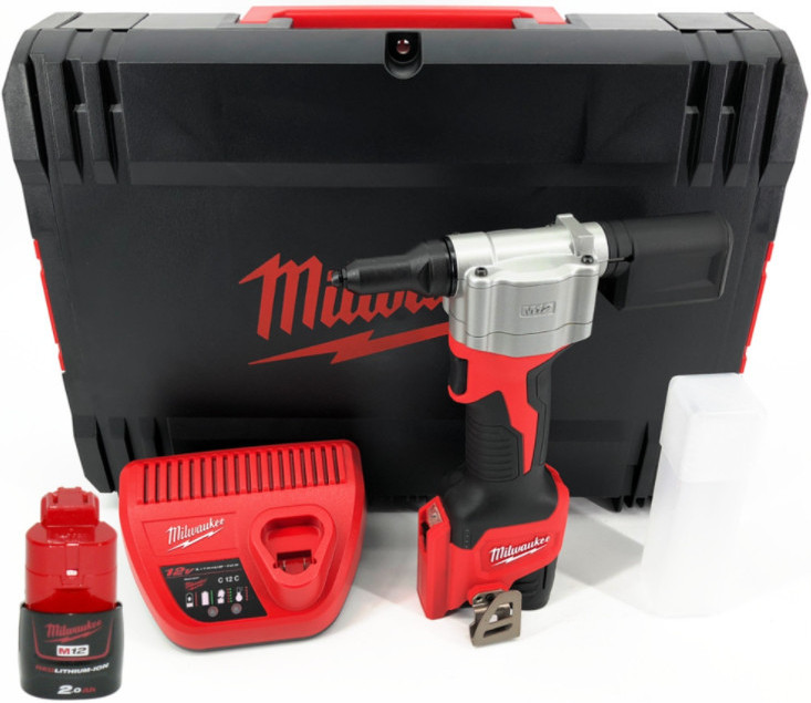 Nituitor cu acumulator Milwaukee M12 BPRT-201X, livrat cu acumulator, valiza