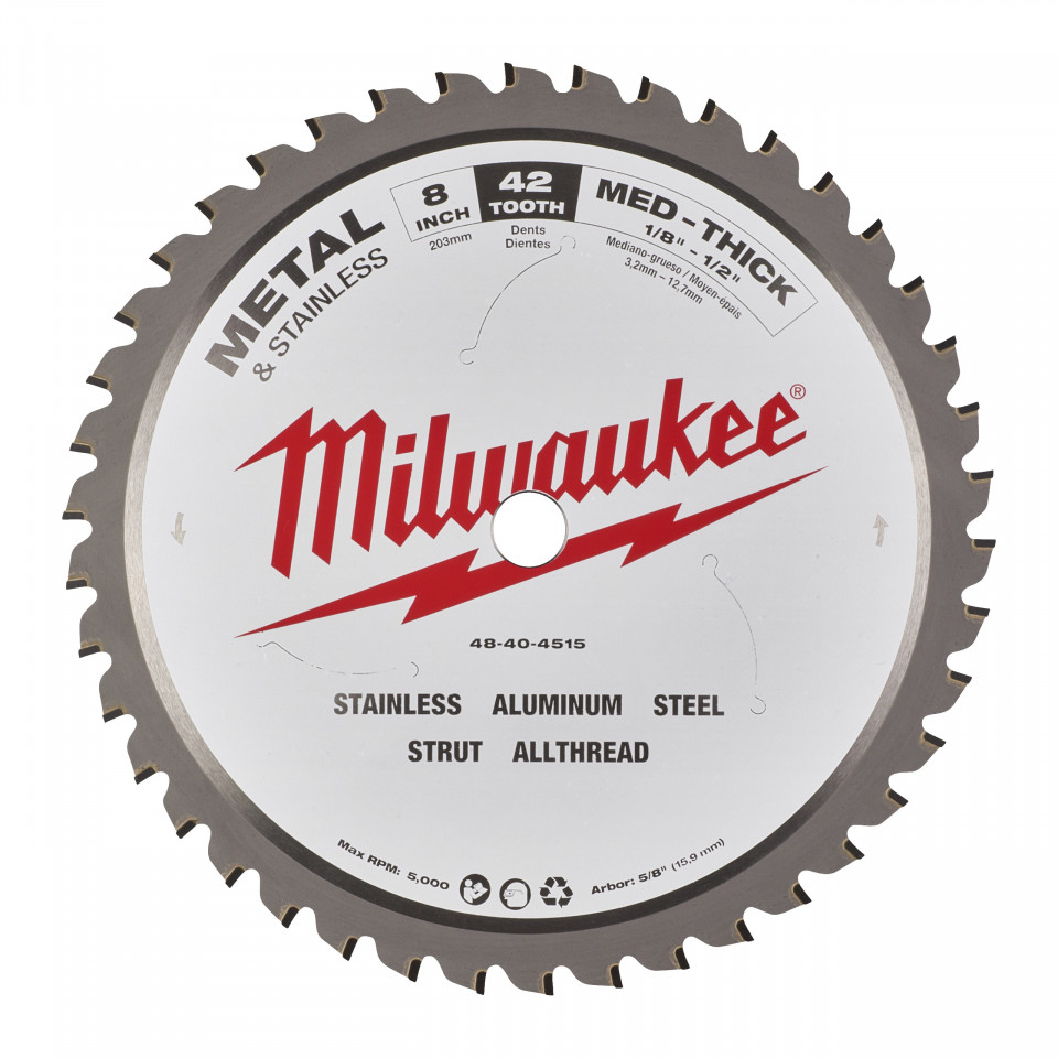 Pânze fierăstrău circular pentru metal Milwaukee ( Nr. dinți: 42, Diametrul exterior al pânzei (mm): 203, Lățime tăiere (mm): 1.8), pentru M18 FMCS66