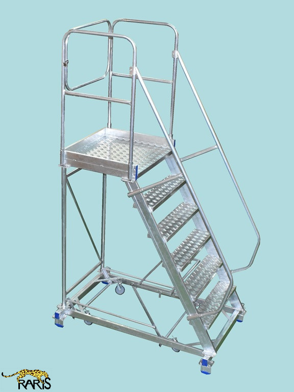 Platforma mobila RARIS, aluminiu, la 60°, cu sistem de ridicare coborare, Gmax=200 kg, tip PNR60