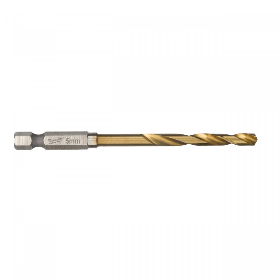 RED HEX Bughie HSS-TiN metal Milwaukee Ø 5x31x80 mm - set 10 buc, tijă de prindere ¼″ hex