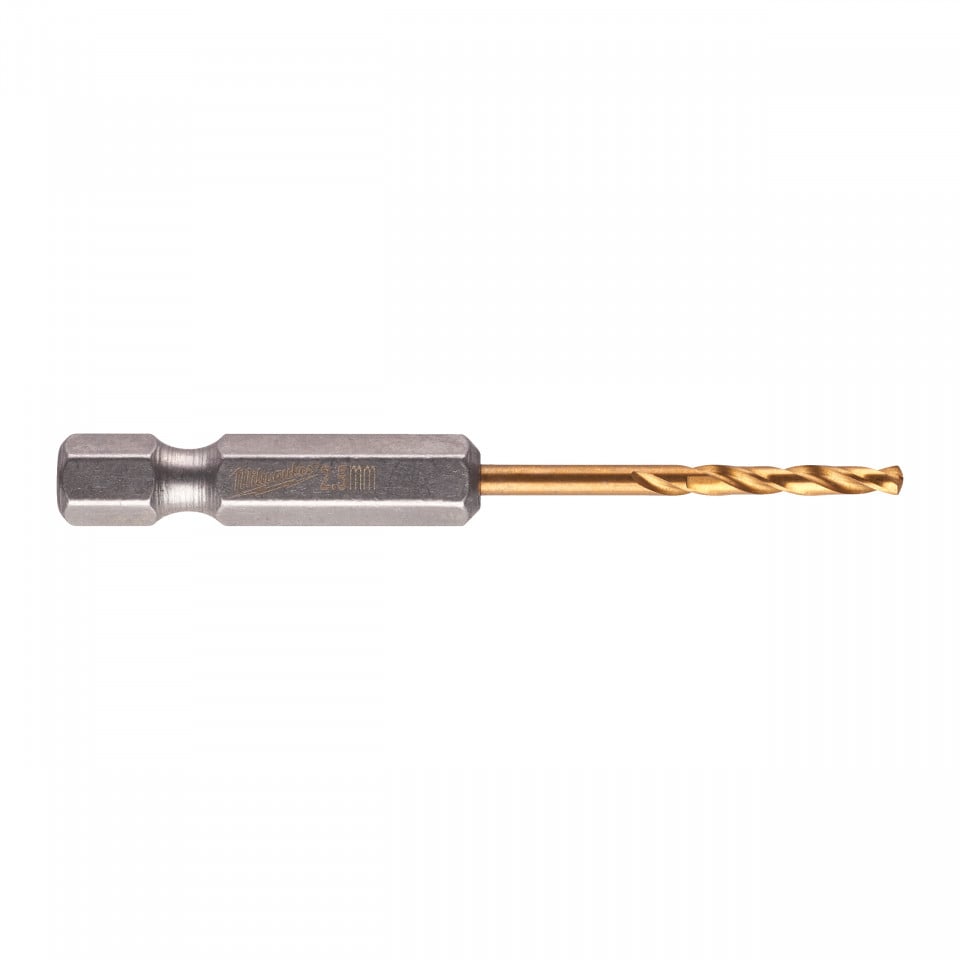 RED HEX - Burghie SHOCKWAVE™ HSS-Ground Titan pentru metal Milwaukee Ø 2.5x19x62 mm - blister 2 buc