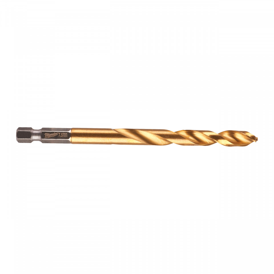 RED HEX - Burghie SHOCKWAVE™ HSS-Ground Titan pentru metal Milwaukee Ø 7.5x67x110 mm - blister 1 buc