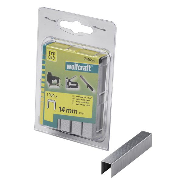 Set 1000 capse plate Wolfcraft 7046000, tip 053, 14 mm, blister dublu