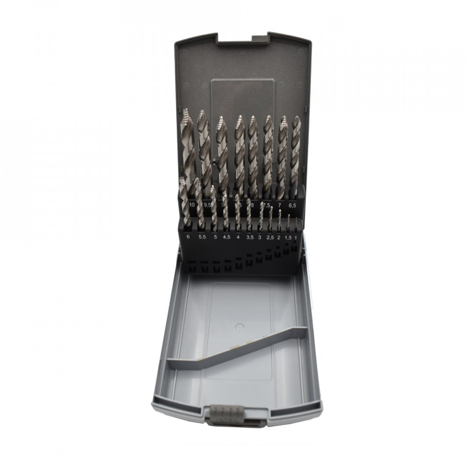 Set 19 burghie DIN 338 HSS-Ultra, 1.0-10.0 mm x 0.5 mm
