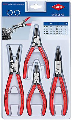 Set Cleşti Knipex pentru inele siguranţă în cutie din plastic, 4 piese