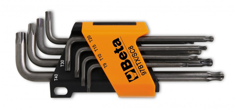 Set de 8 chei imbus în L, cu cap sferic, pentru șuruburi cu cap Torx 97BTX/SC8, T9-T40