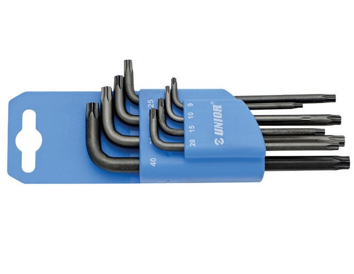 Set de 8 chei locas cu profil TX in suport de plastic Unior TR9-TR40