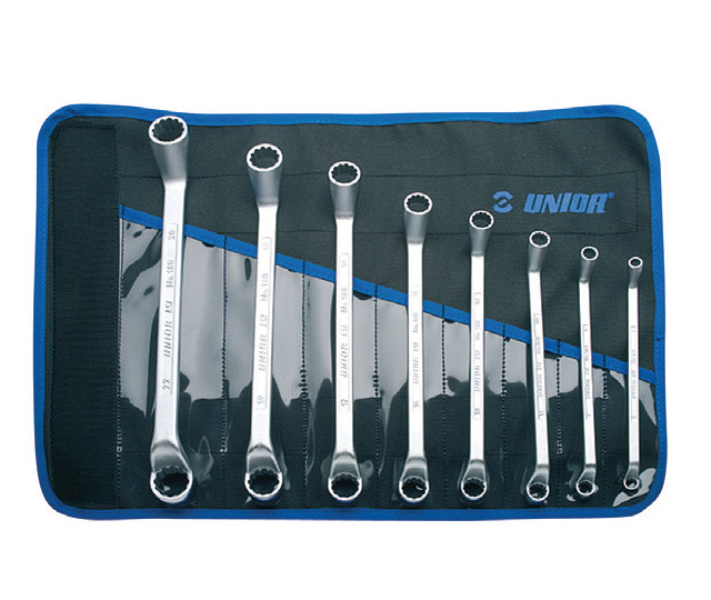 Set de chei inelare dublu cotite in husa / 8 PIESE