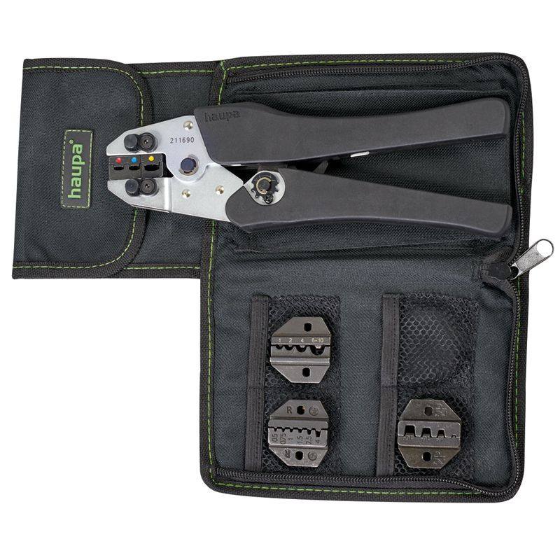 Set de sertizare, cleste + 4 bacuri, HAUPA X-Crimp, 5 piese