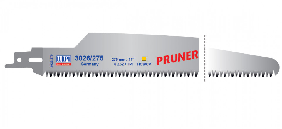 3026/275 Panza HCS/CV pentru fierastrau sabie pentru gradinarit / 2 bucati, DIM 275 x 34 x 1.6 mm
