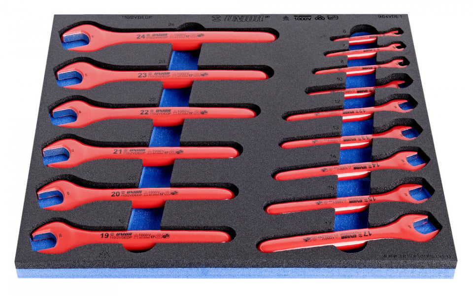 964VDE1 Set de chei fixe simple izolate la 1000 V in modul SOS, DIM 6 - 24 / 15 piese - 621782
