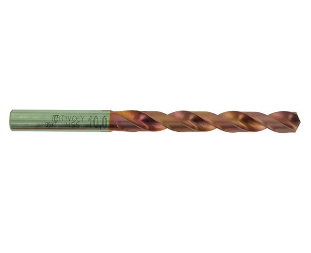 Burghiu cilindric scurt TIVOLY pentru metal, conform DIN 338, tip N, HSS, "Furius", tratament special 1.3mm