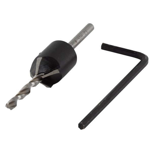 Burghiu pentru gaurire preliminara cu zencuitor Wolfcraft 2498000, D 3.2 - 12 mm, burghiu D 3.2 mm