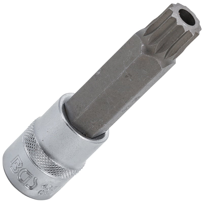 Cap cheie tubulara 1/2" cu varf XZN cu gaura, M16 x 100 mm, BGS