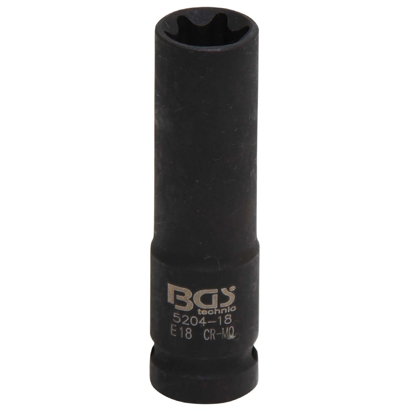 Cheie tubulara de impact, lunga, 1/2", torx-negativ E18