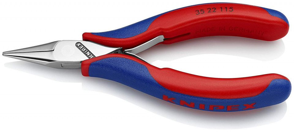 Cleste electronica, cioc semirotund, manere bicomponent, KNIPEX, 115 mm