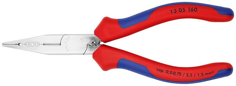 Cleste universal pentru electricieni, cromat, manere multicomponent, KNIPEX, 160 mm